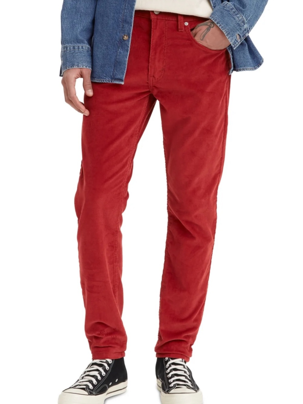 Levi's Men's 512 Corduroy Slim Tapered Leg Jeans Red Size 34X30 Classic Fall.